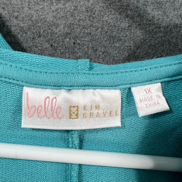 Belle Body by Kim Gravel TripleLuxe French Terry Open Car Spa Blue, Size 1X - Picture 5 of 14